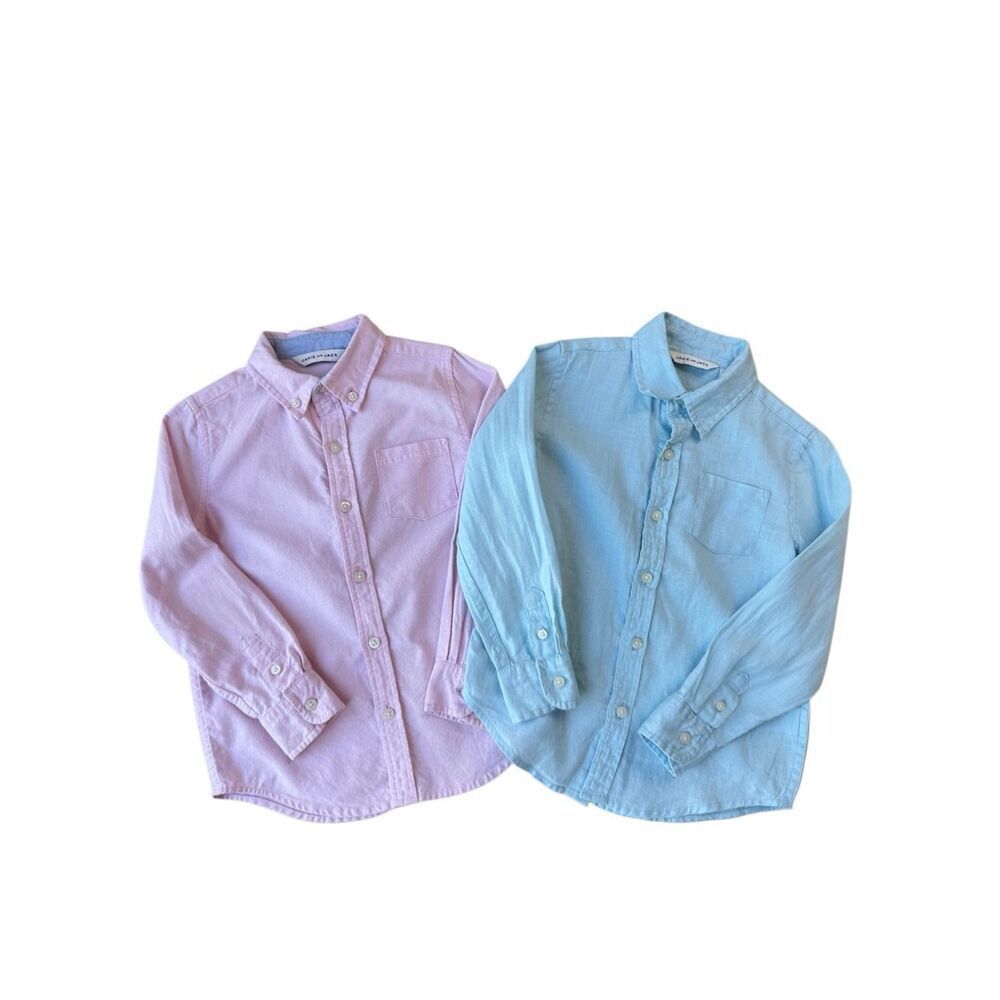 Janie And Jack Boys Size 4 Linen/Cotton Button Up Shirts